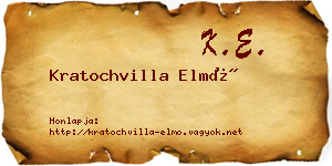 Kratochvilla Elmó névjegykártya